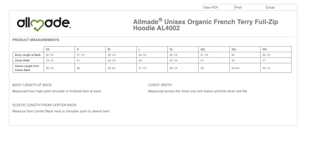 Claiborne TN - Allmade Unisex Organic French Terry Full-Zip Hoodie