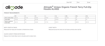 Claiborne TN - Allmade Unisex Organic French Terry Full-Zip Hoodie