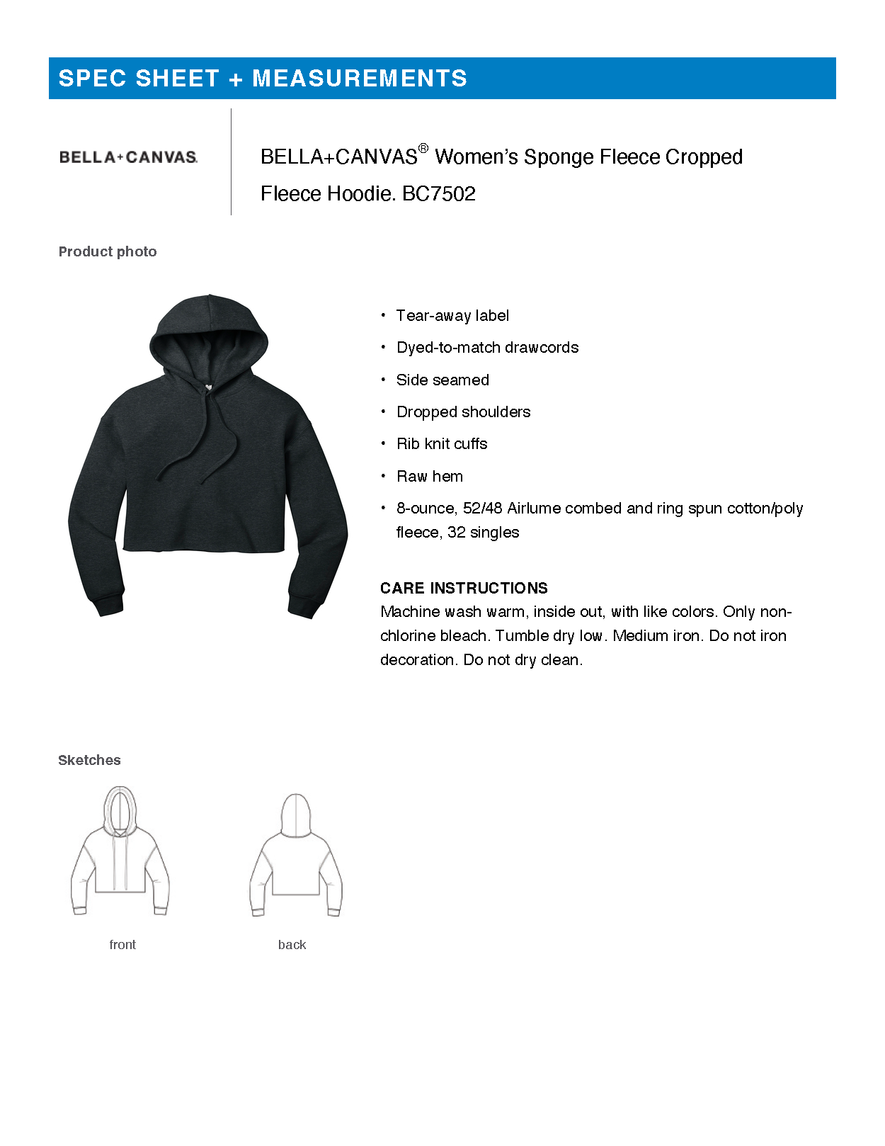 FiA Gear - BELLA+CANVAS Women’s Sponge Fleece Cropped Fleece Hoodie