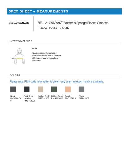 FiA Gear - BELLA+CANVAS Women’s Sponge Fleece Cropped Fleece Hoodie