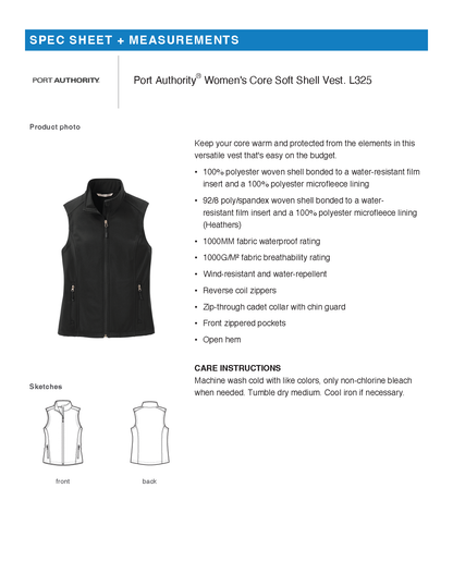 FiA Runs - Port Authority Women's Core Soft Shell Vest