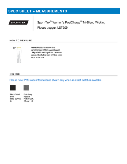 FiA Gear - Sport-Tek Women's Tri-Blend Wicking Fleece Jogger