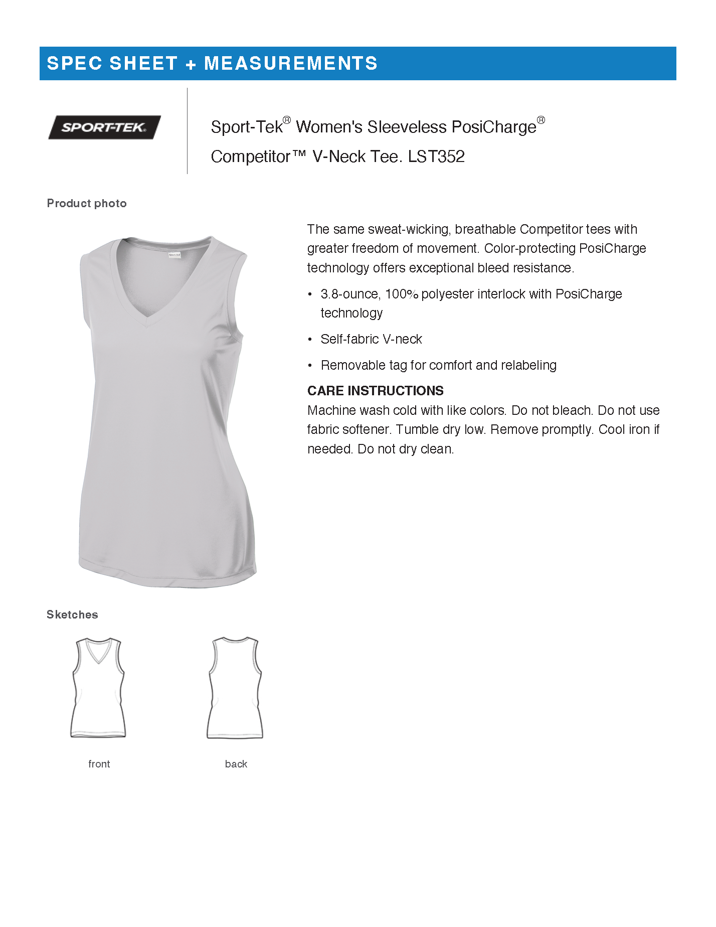 Strong Women - Sport Tek Sleeveless Performance V-Neck Tee