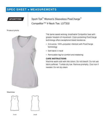 Strong Women - Sport Tek Sleeveless Performance V-Neck Tee