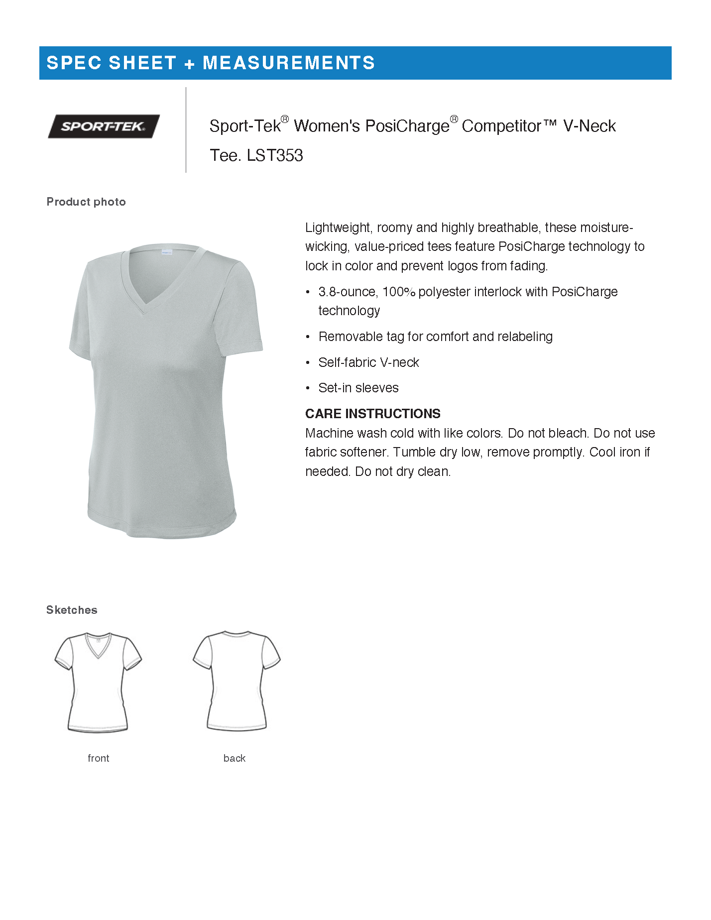 Strong Women - Sport Tek Short Sleeve V-Neck Performance Tee