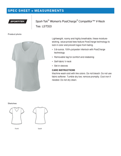 Strong Women - Sport Tek Short Sleeve V-Neck Performance Tee