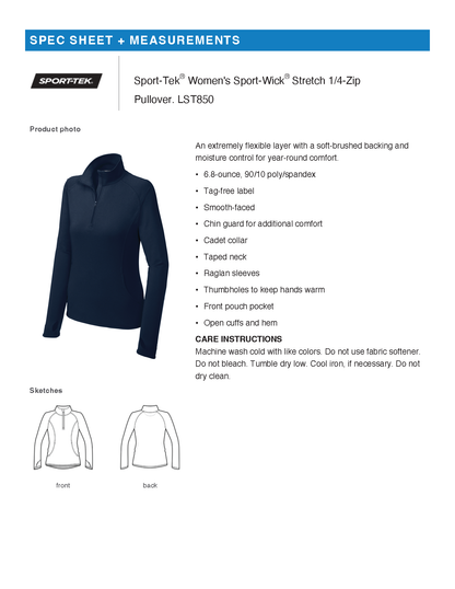 Sport Tek Sport-Wick Stretch 1/4-Zip Pullover.WEST