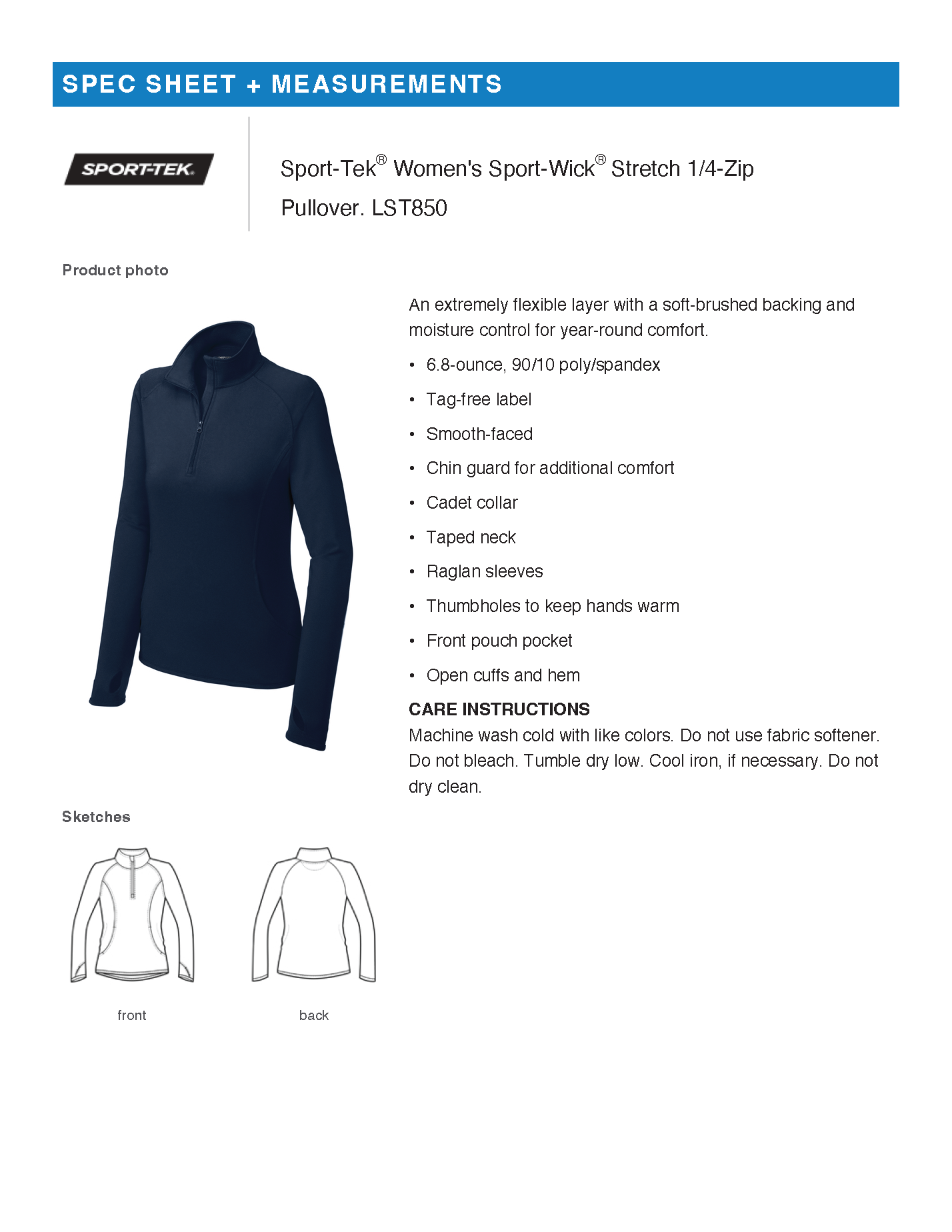 Sport Tek Sport-Wick Stretch 1/4-Zip Pullover.EAST