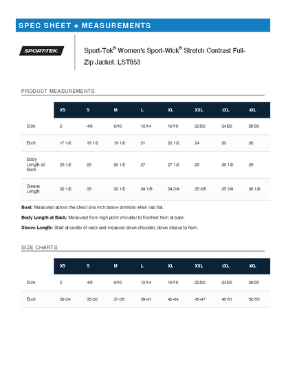 Strong Women - Sport-Tek Women's Sport-Wick Stretch Contrast Full-Zip Jacket