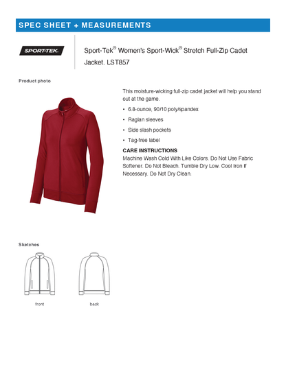 NMAM - Sport-Tek Sport-Wick Stretch Full-Zip Cadet Jacket