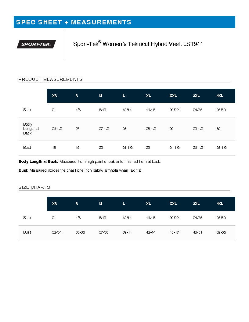 FiA - Embroidered SportTek Women’s Teknical Hybrid Vest