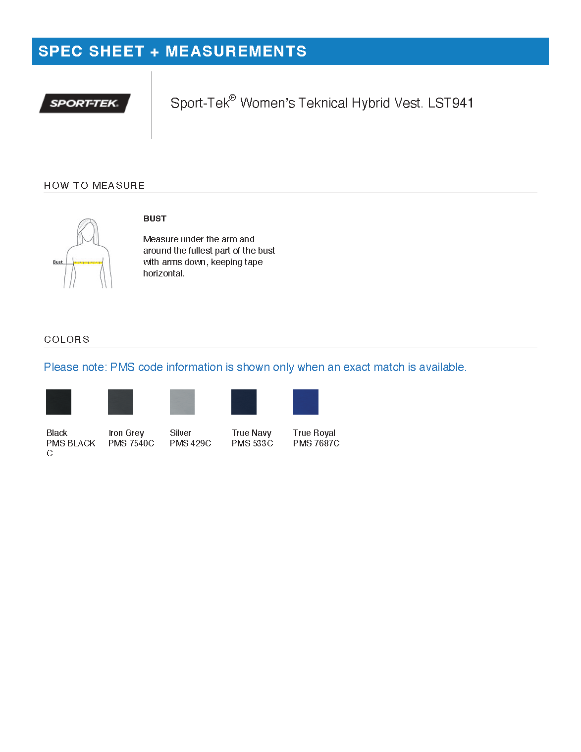 FiA - Embroidered SportTek Women’s Teknical Hybrid Vest