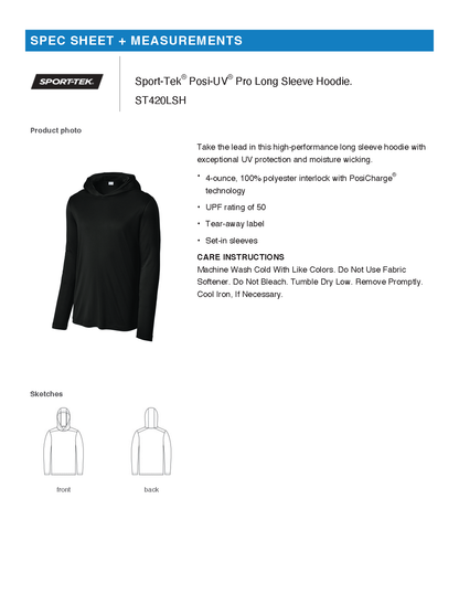 FiA Gear Sport-Tek Posi-UV Pro Long Sleeve Hoodie