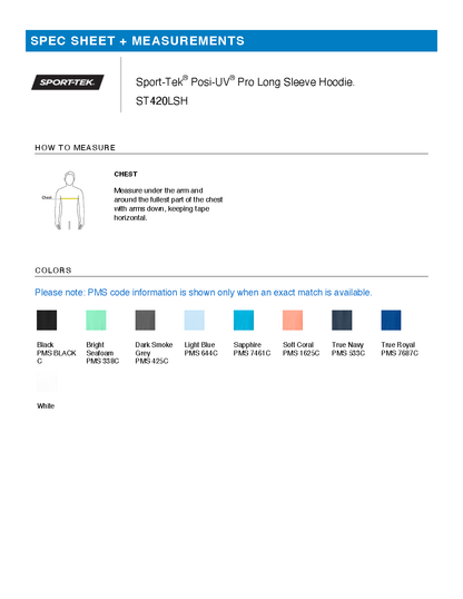 FiA Gear Sport-Tek Posi-UV Pro Long Sleeve Hoodie