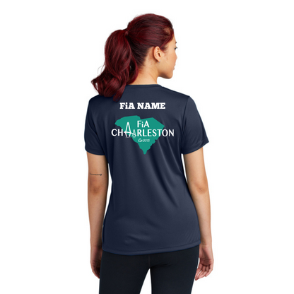 Charleston, SC- PERSONALIZED Sport Tek V-Neck Short Sleeve Performance Tee