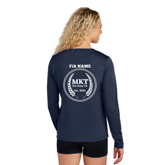 MKT, TX - PERSONALIZED Sport Tek Long Sleeve Performance V-Neck Tee