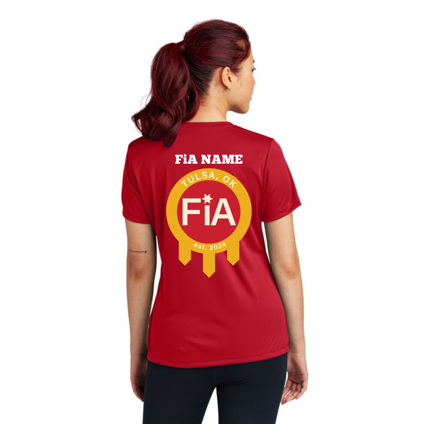 Tulsa, OK- PERSONALIZED Sport Tek V-Neck Short Sleeve Performance Tee