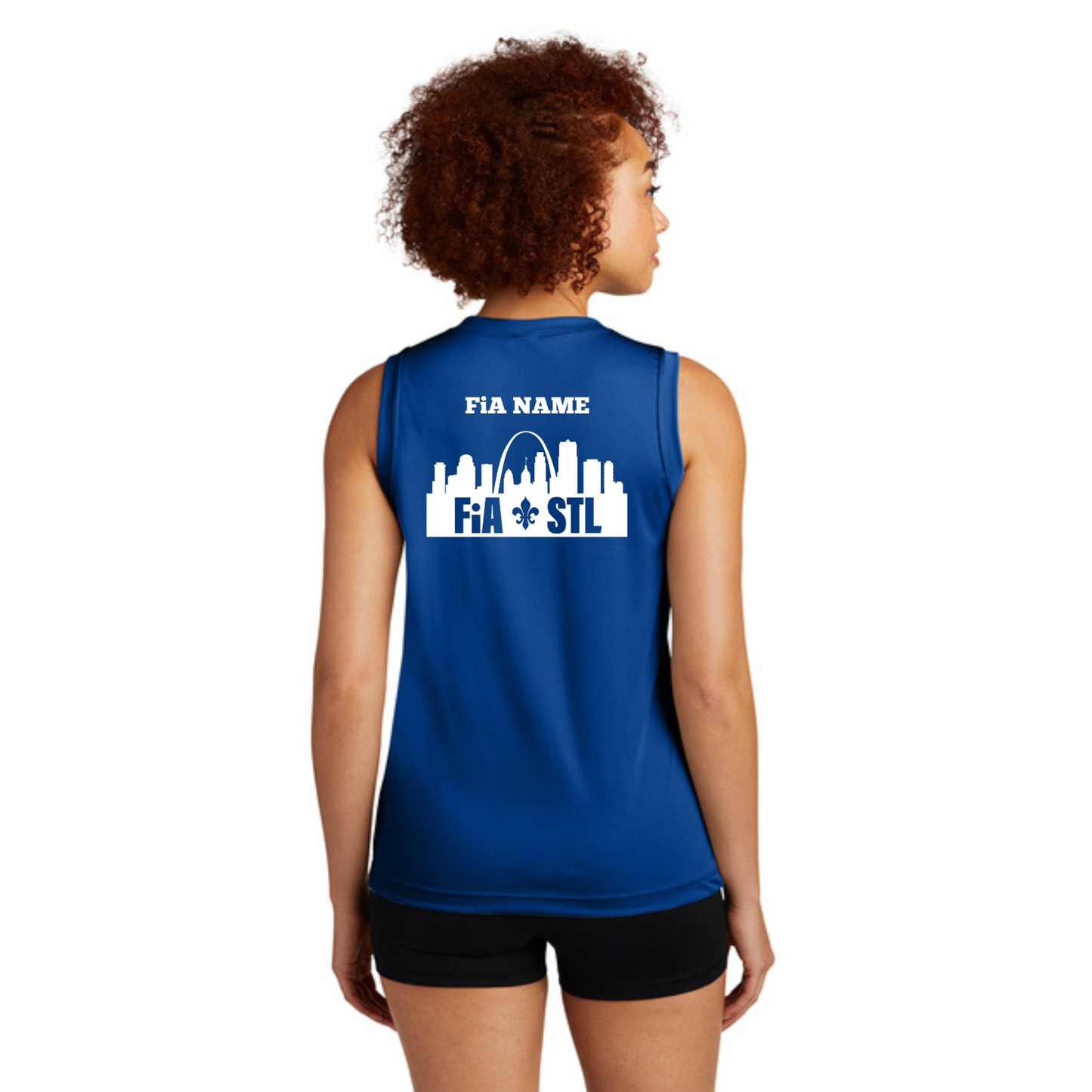 St. Louis, MO - PERSONALIZED Sport Tek Sleeveless Performance V-Neck Tee