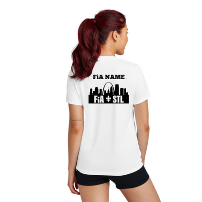 St. Louis, MO - NEON PERSONALIZED Sport Tek Crew Neck Short Sleeve Performance Tee