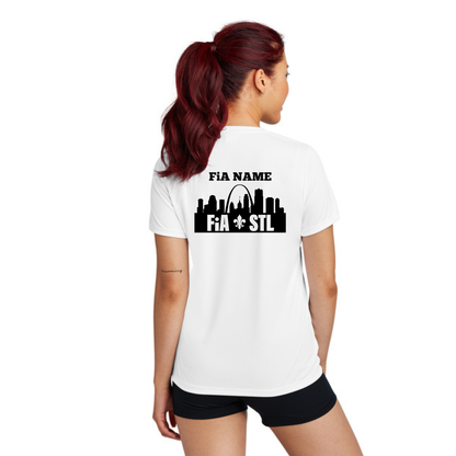 St. Louis, MO- PERSONALIZED Sport Tek V-Neck Short Sleeve Performance Tee