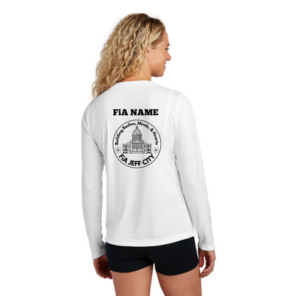Jeff City - PERSONALIZED NEON Sport Tek Long Sleeve Competitor V-Neck Tee