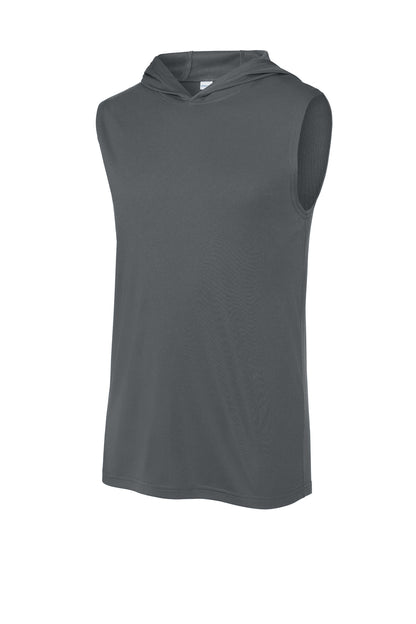 Sport-Tek Sleeveless Hoodie in Iron Gray — product-only front view