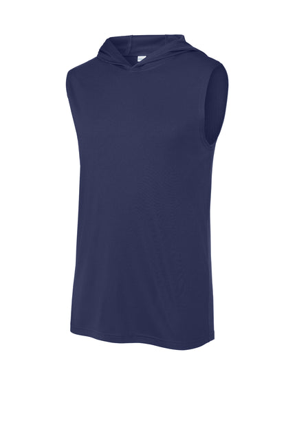 Sport-Tek Sleeveless Hoodie in True Navy — product-only front view