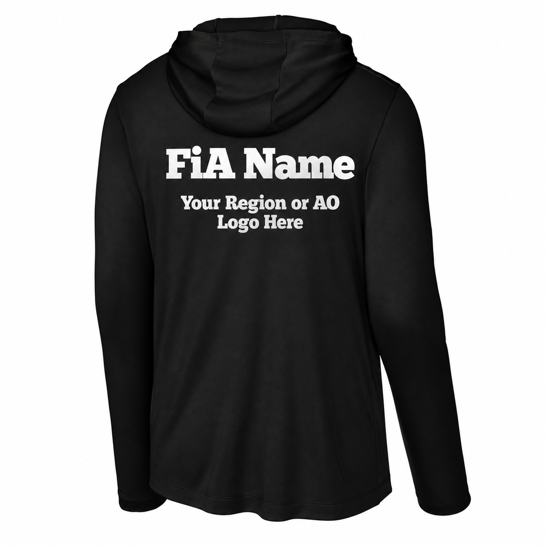 FiA Gear Sport-Tek ST420LSH Black — back FiA Name and Region or AO artwork example