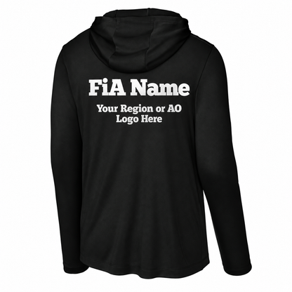 FiA Gear Sport-Tek ST420LSH Black — back FiA Name and Region or AO artwork example