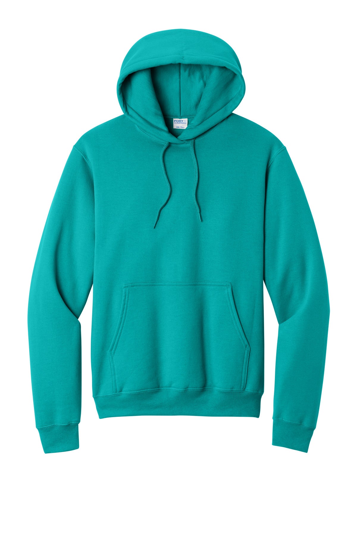 Core Fleece Hooded Sweatshirt in Bright Aqua — official garment color, front view