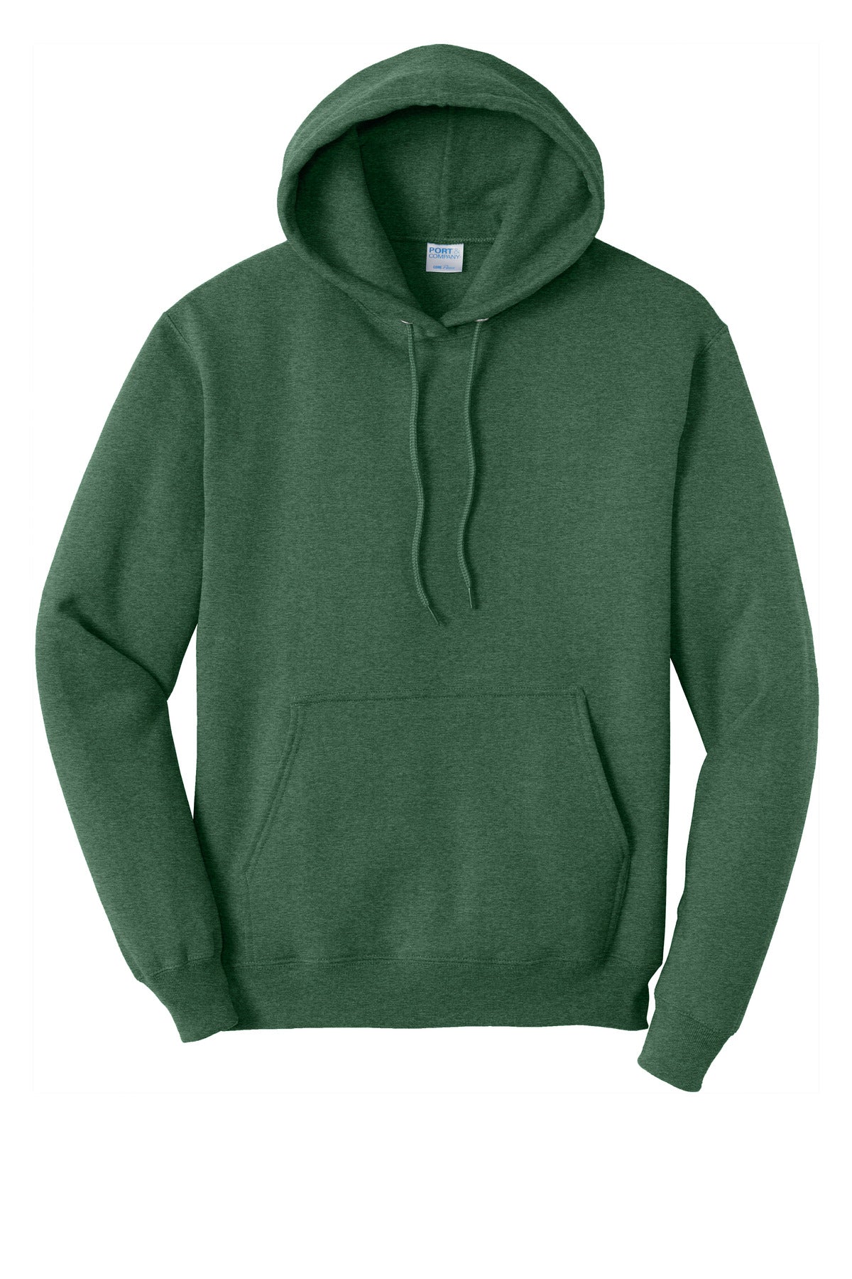Core Fleece Hooded Sweatshirt in Forest Green Heather — official garment color, front view