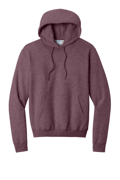 Core Fleece Hooded Sweatshirt in Heather Athletic Maroon — official garment color, front view
