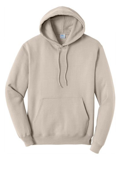 Core Fleece Hooded Sweatshirt in Light Sand — official garment color, front view