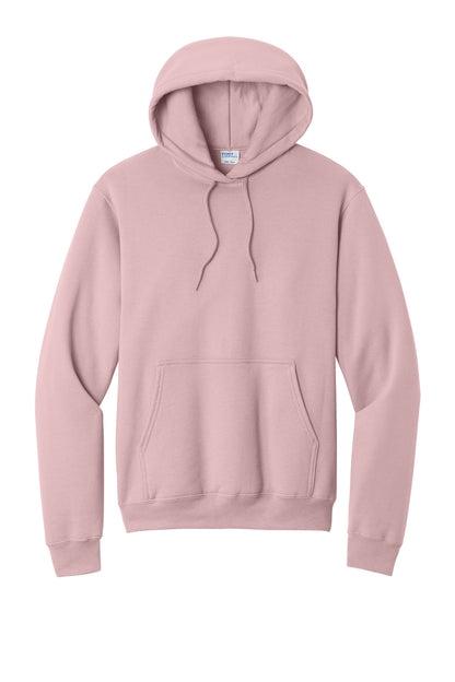 Core Fleece Hooded Sweatshirt in Pale Blush — official garment color, front view