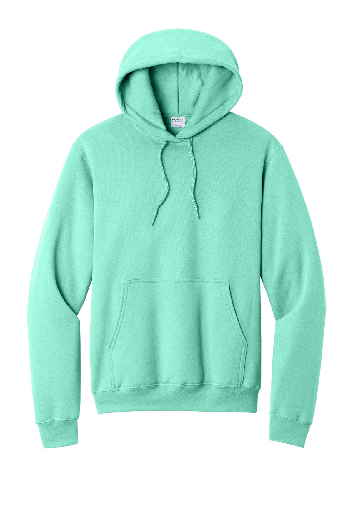 Core Fleece Hooded Sweatshirt in True Celadon — official garment color, front view